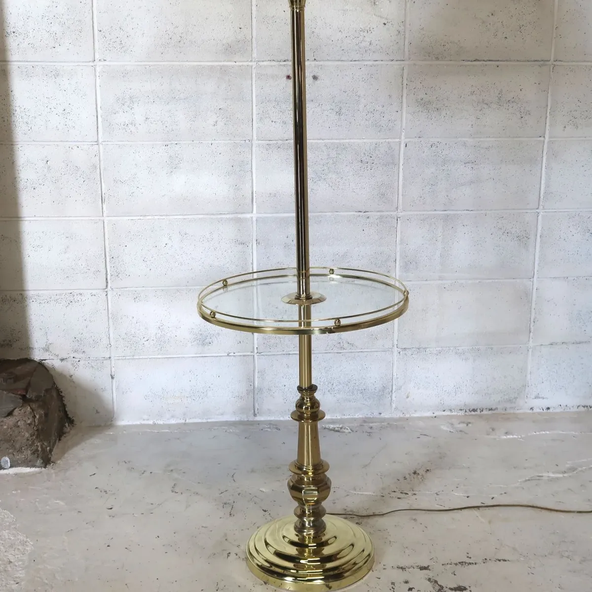 アンティーク ガラステーブル フロアランプ