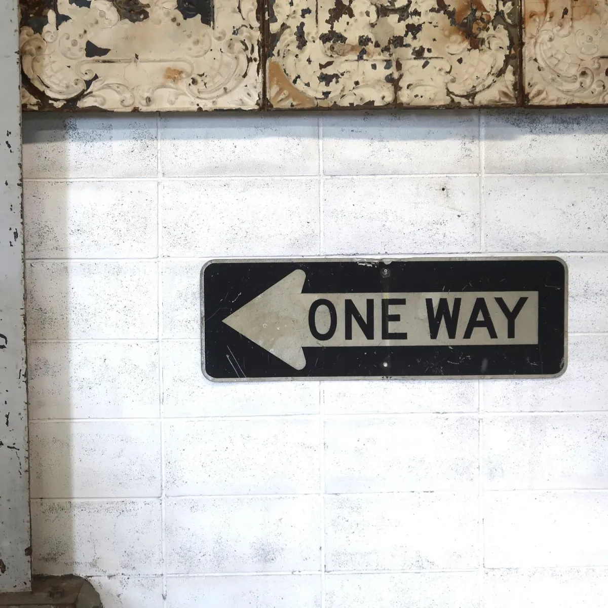 ONE WAY ビンテージ ロードサイン