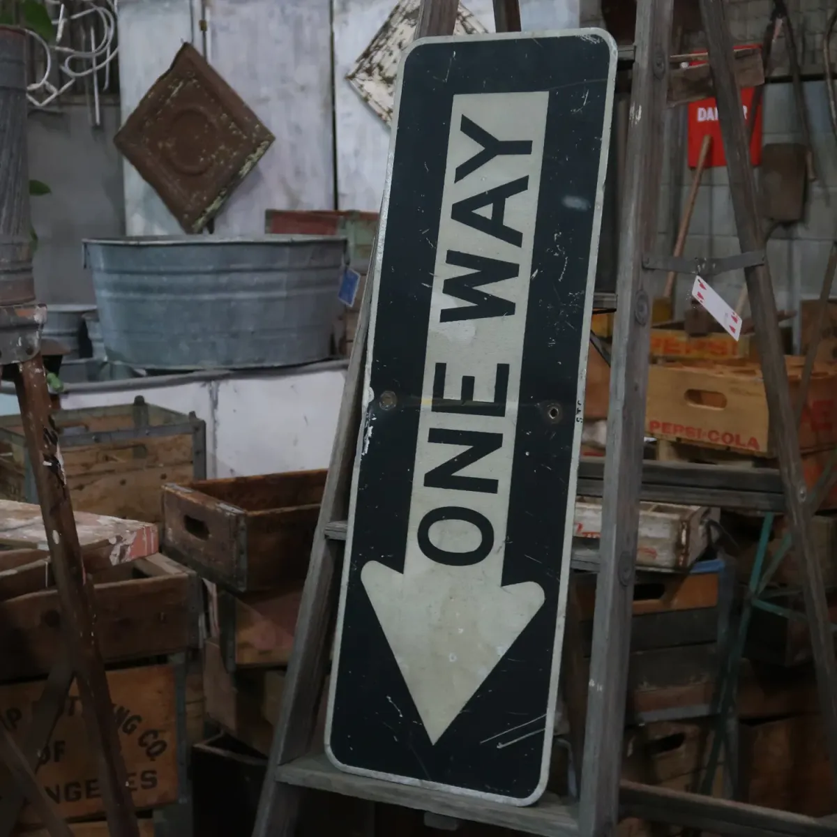 ONE WAY ビンテージ ロードサイン