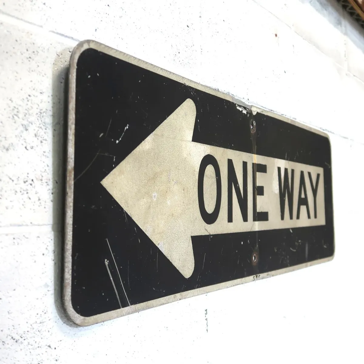 ONE WAY ビンテージ ロードサイン