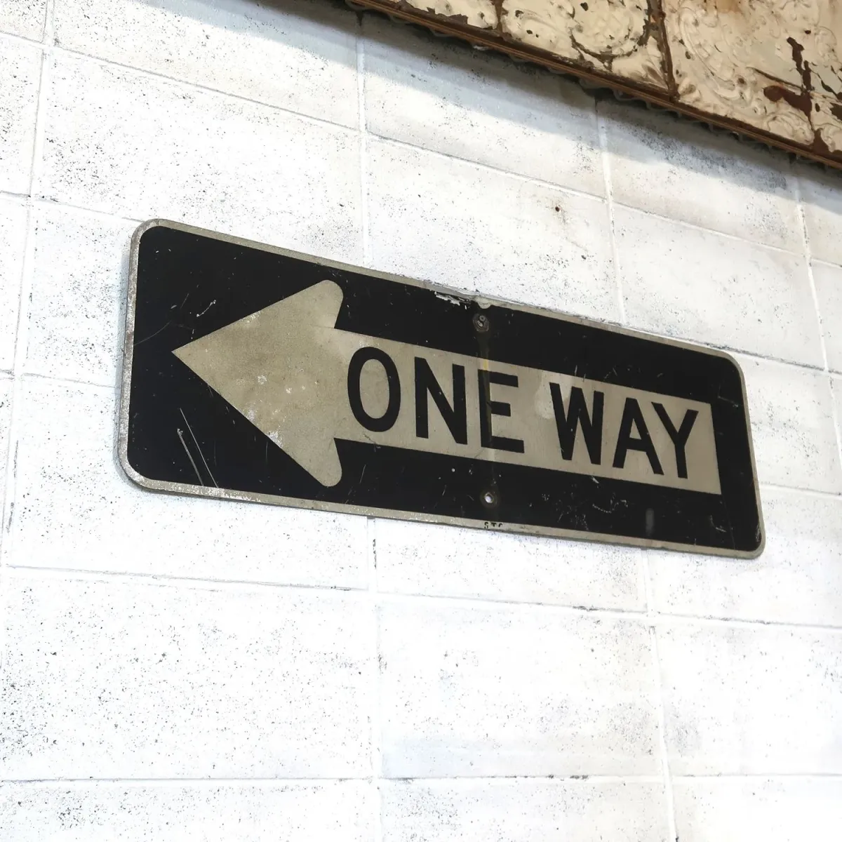 ONE WAY ビンテージ ロードサイン