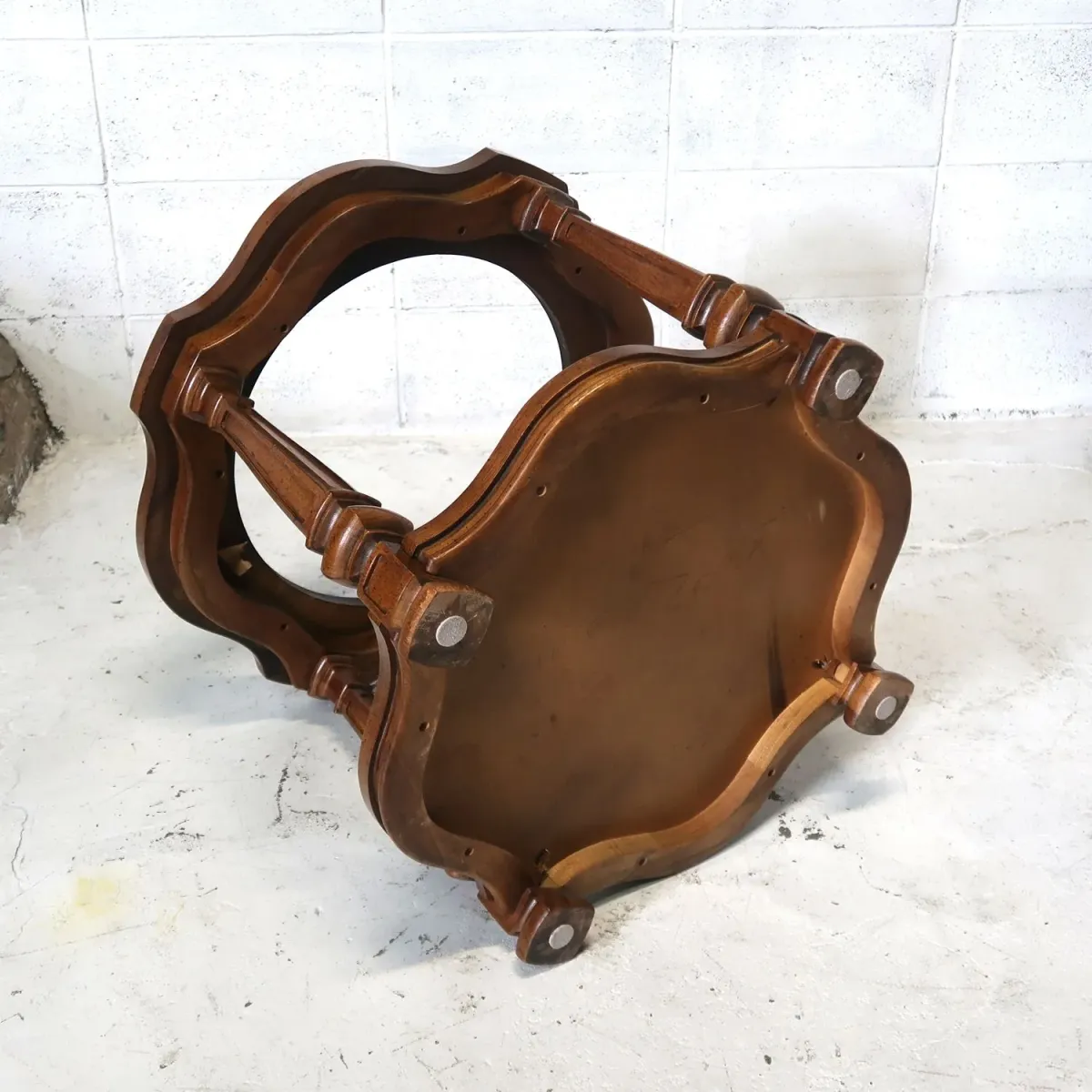 アンティーク ガラストップ サイドテーブル