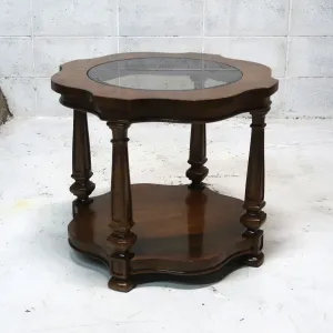 アンティーク ガラストップ サイドテーブル