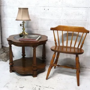 アンティーク ガラストップ サイドテーブル