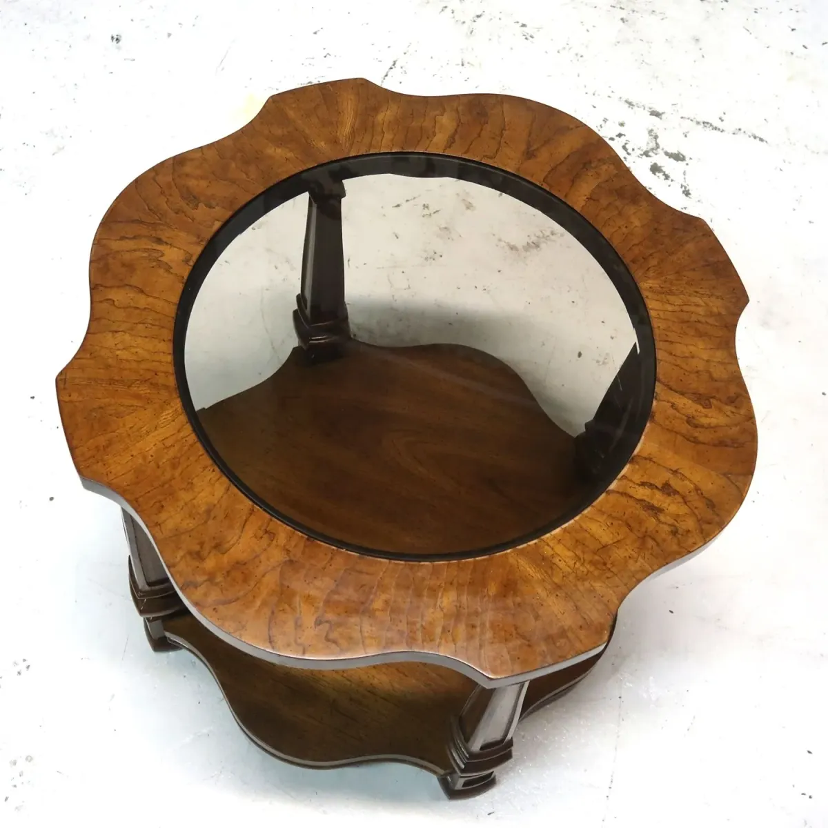 アンティーク ガラストップ サイドテーブル