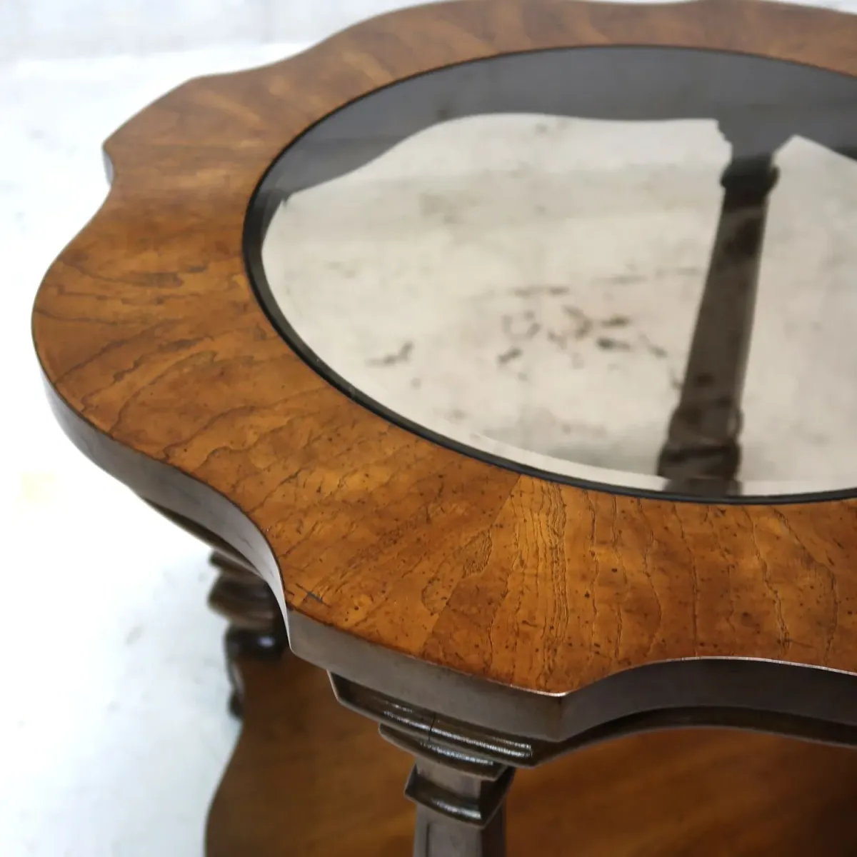 アンティーク ガラストップ サイドテーブル