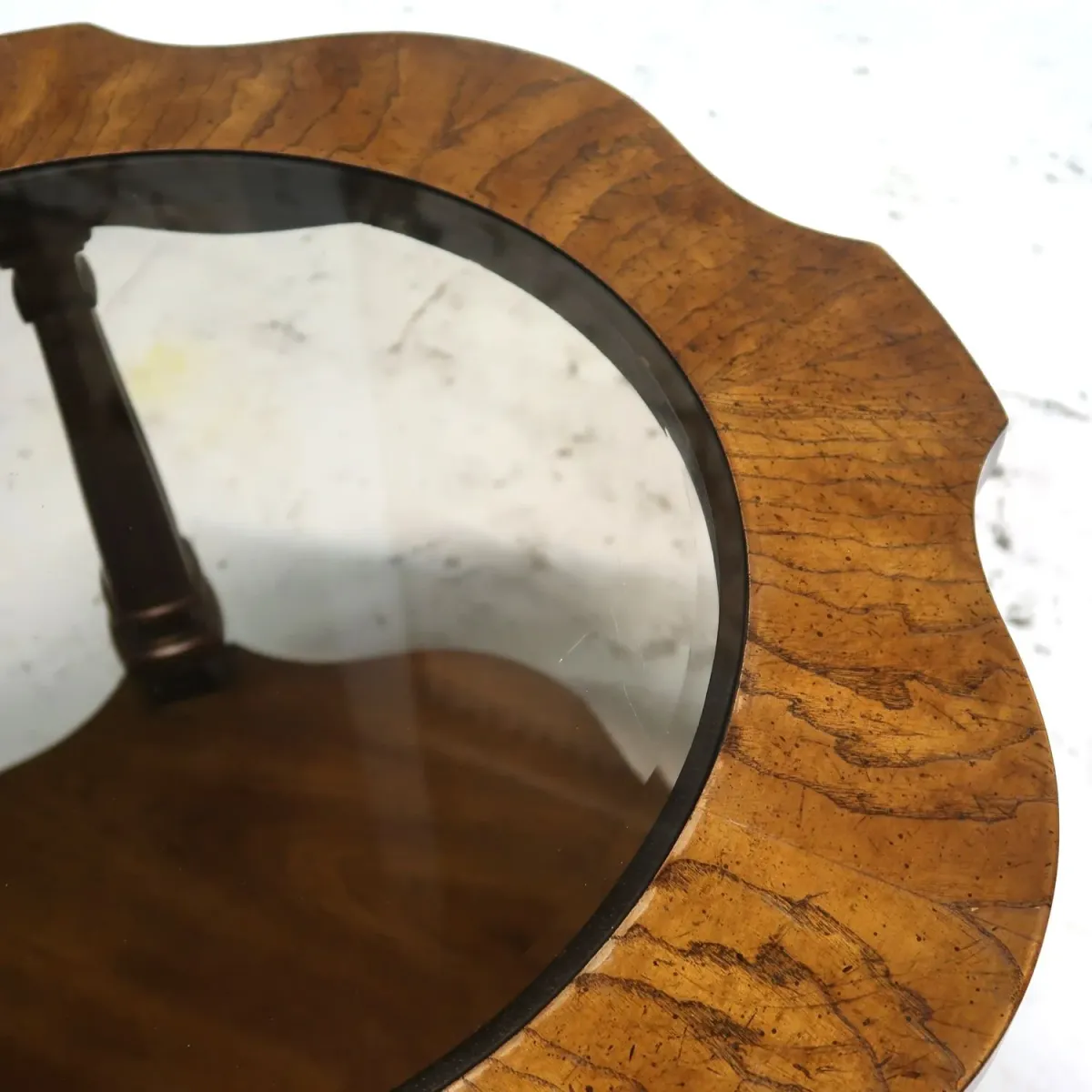 アンティーク ガラストップ サイドテーブル