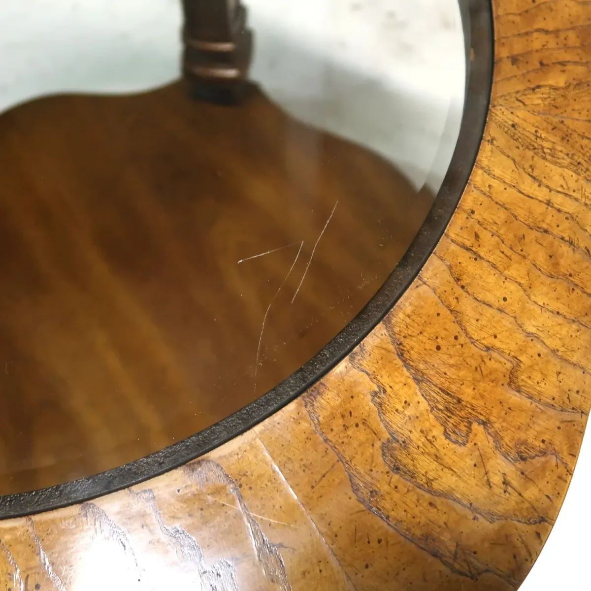 アンティーク ガラストップ サイドテーブル