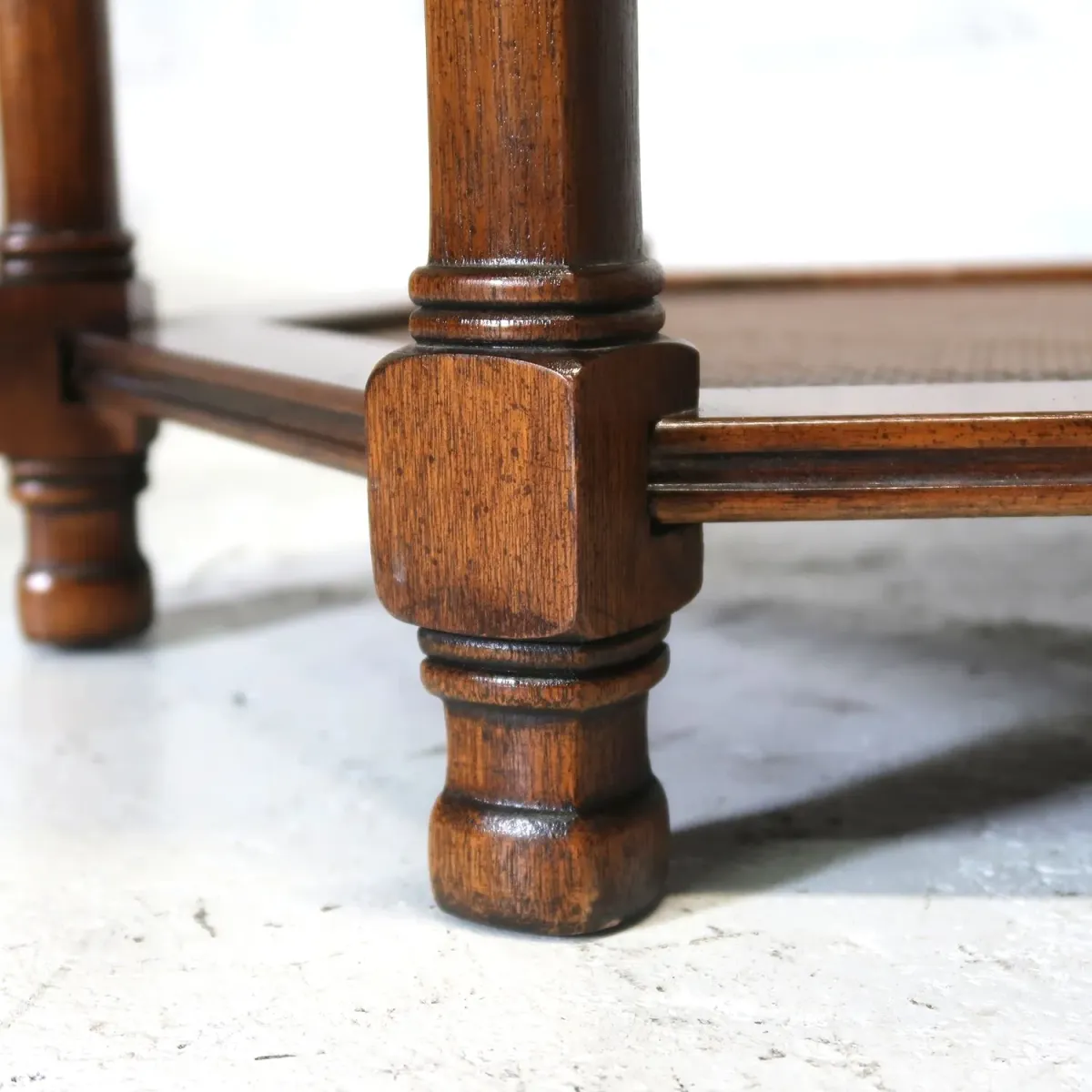 アンティーク ガラストップ サイドテーブル 六角形