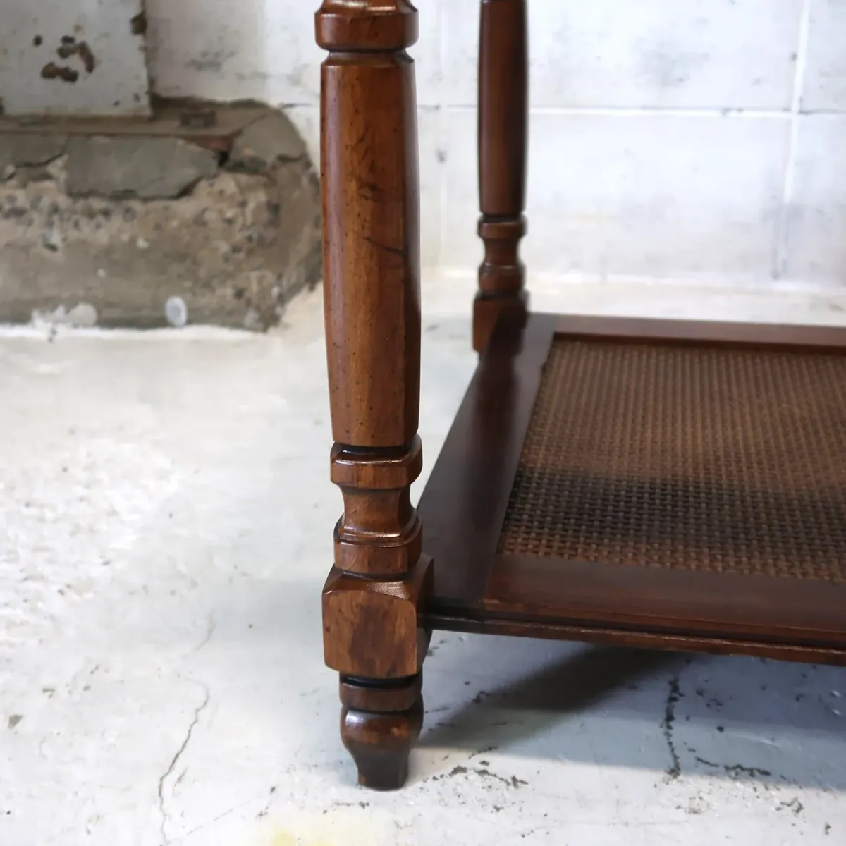 アンティーク ガラストップ サイドテーブル