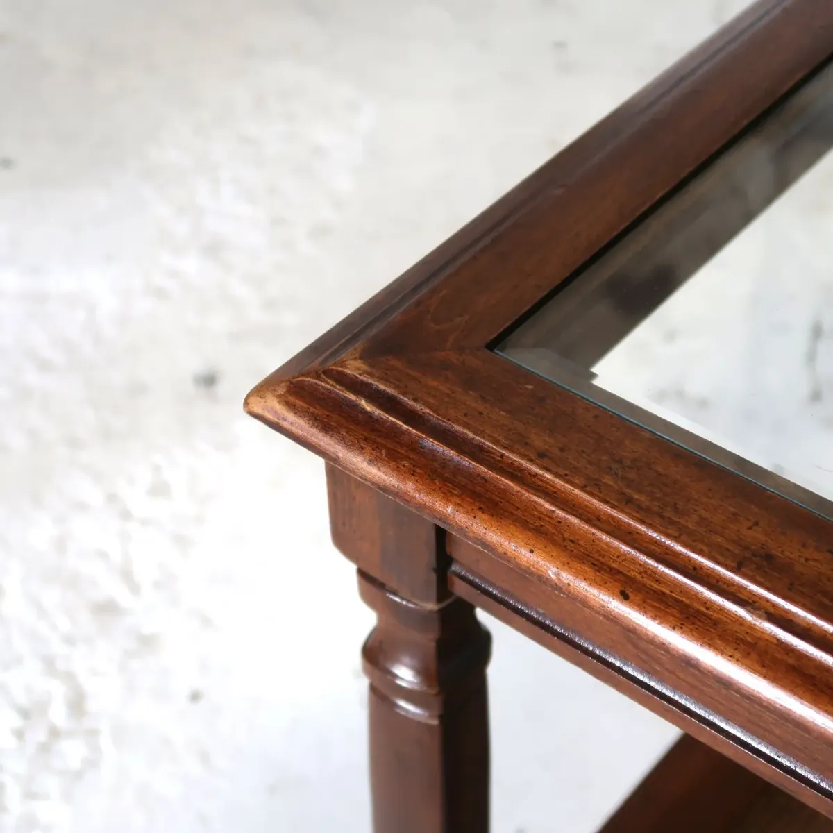 アンティーク ガラストップ サイドテーブル