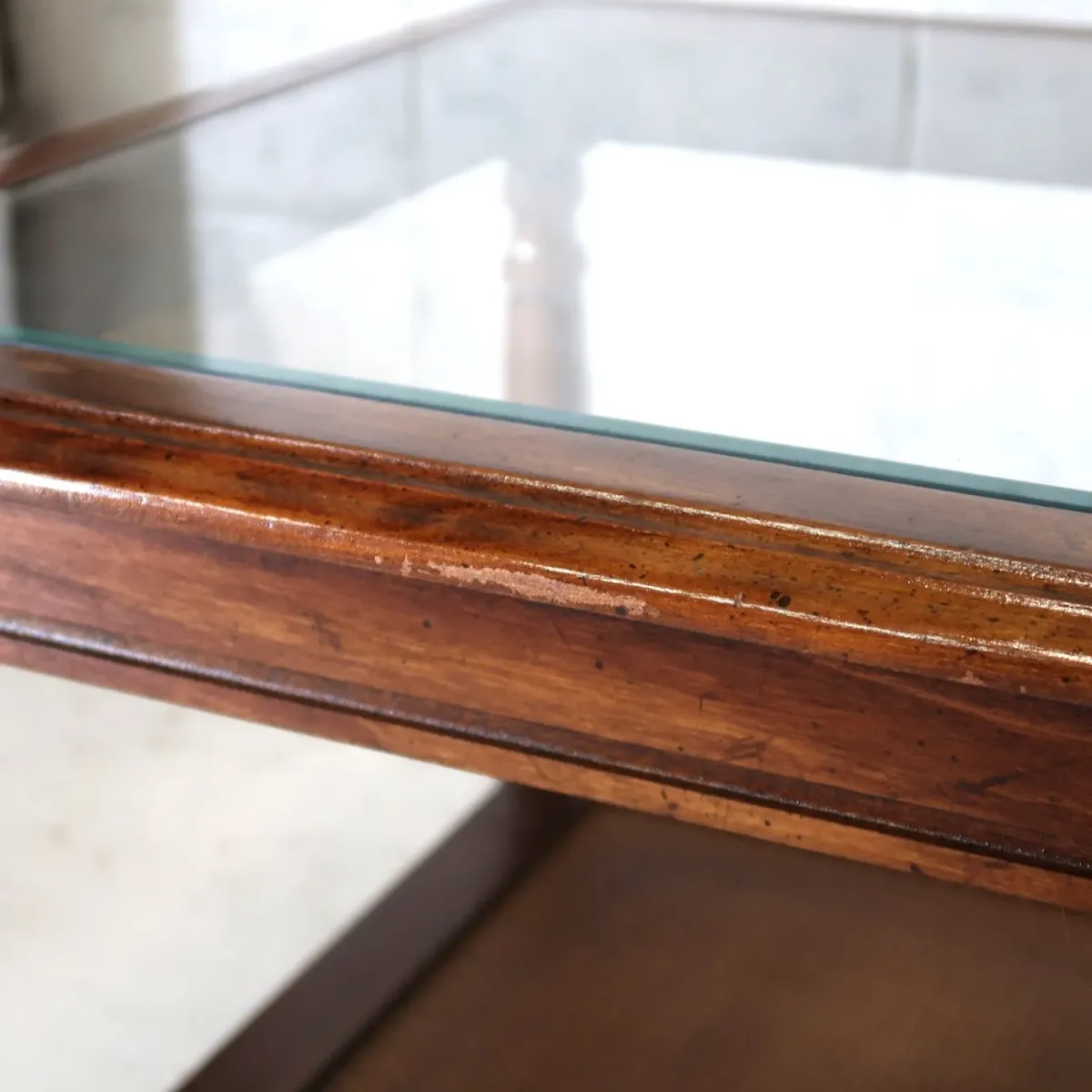 アンティーク ガラストップ サイドテーブル