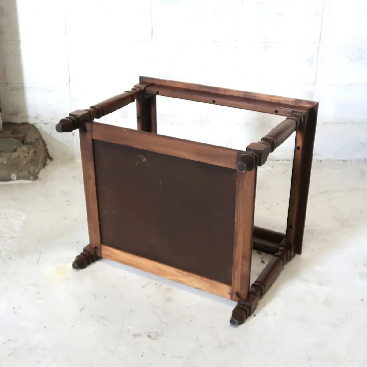 アンティーク ガラストップ サイドテーブル