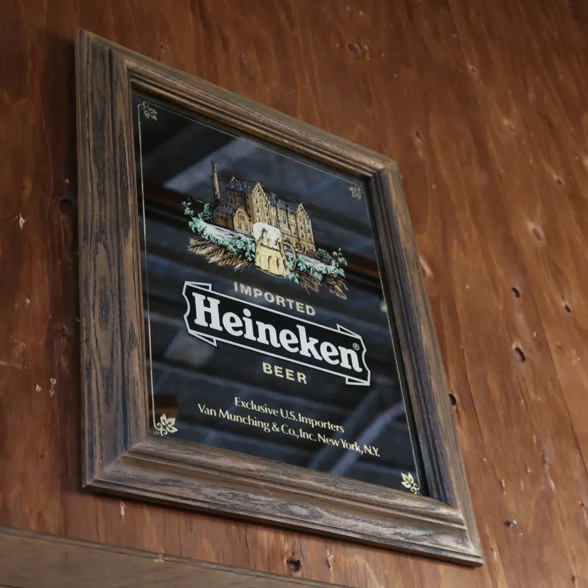 Heineken ビンテージ パブミラー