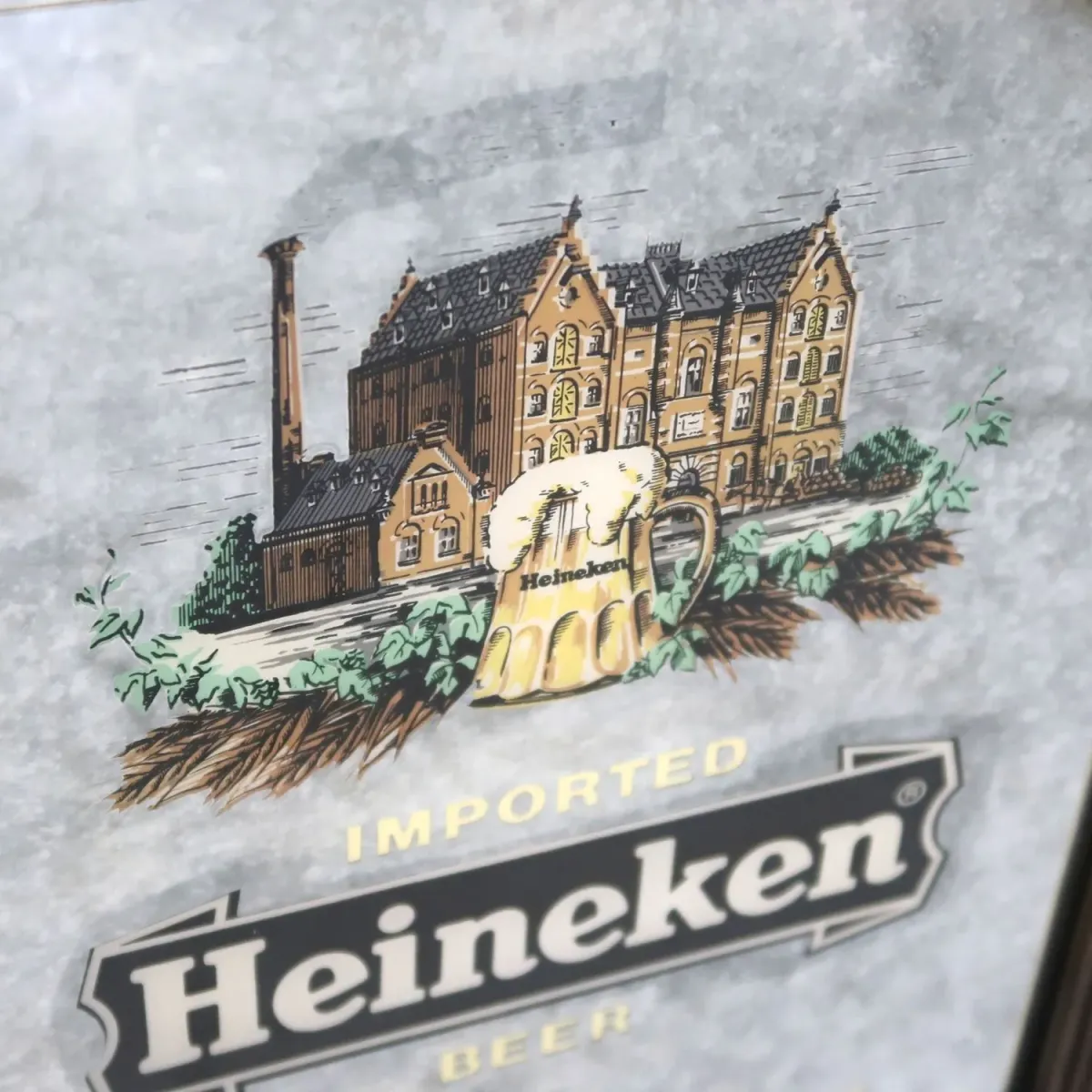 Heineken ビンテージ パブミラー