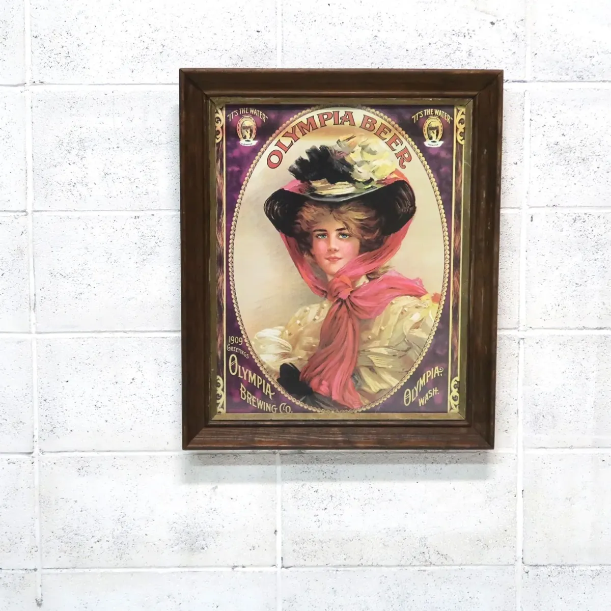 OLYMPIA BEER ビンテージ パブミラー