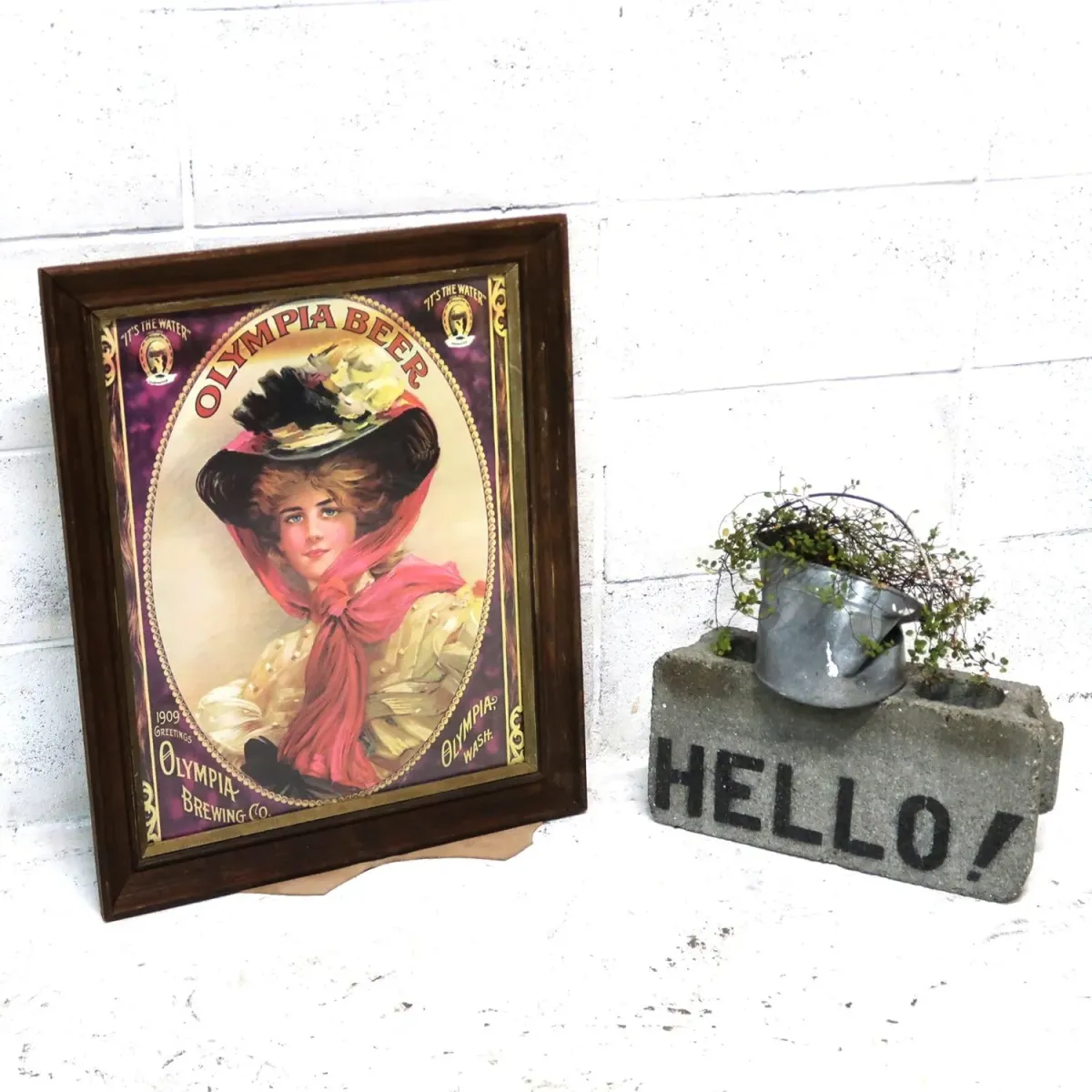 OLYMPIA BEER ビンテージ パブミラー