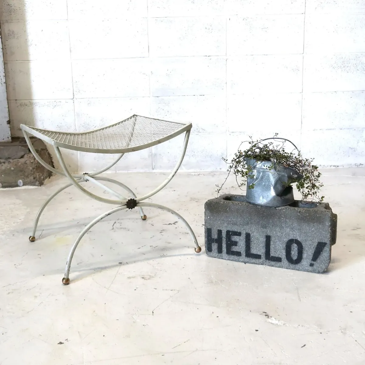 50's ビンテージ アイアン×メタルスツール