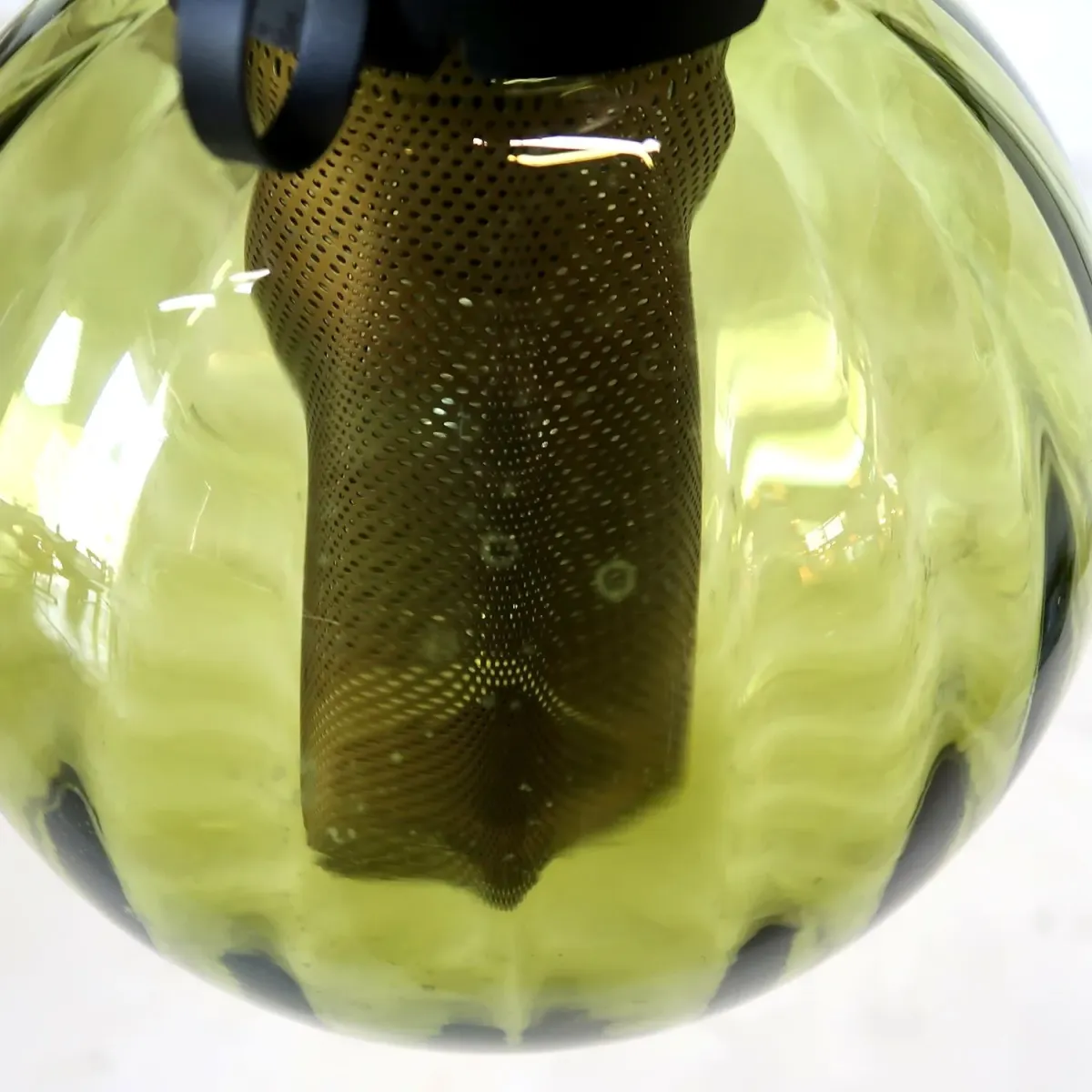 アンティーク グリーンガラス ペンダントランプ