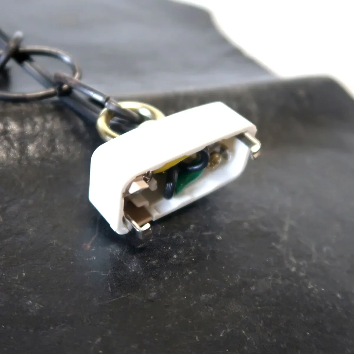 アンティーク グリーンガラス ペンダントランプ