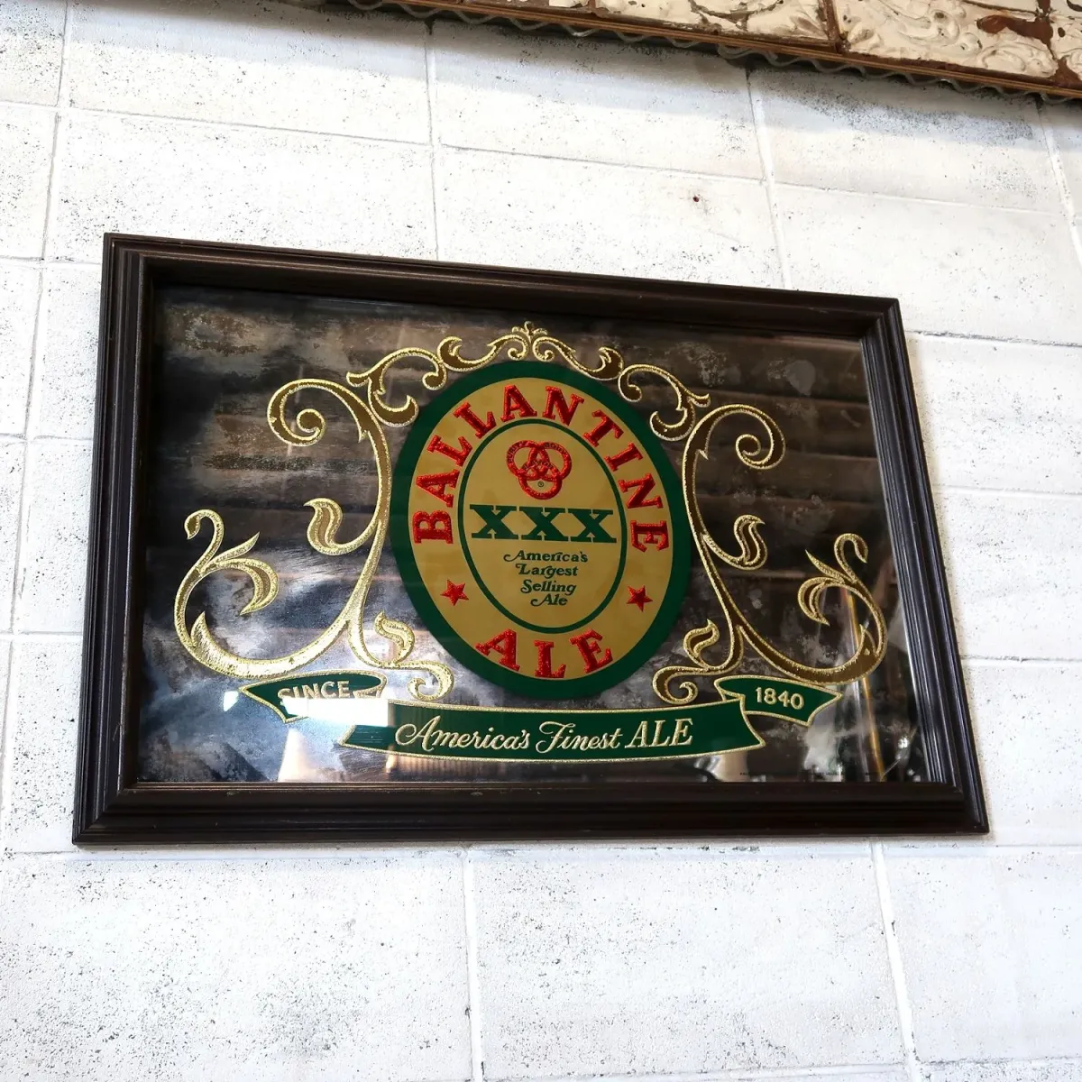 BALLANTINE ALE ビンテージ 大型パブミラー