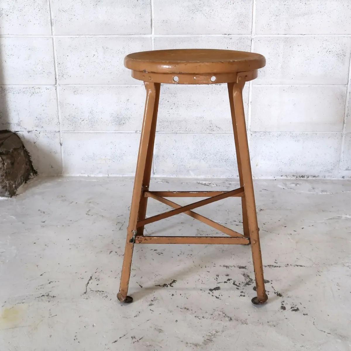 ビンテージ ウッド×アイアン スツール