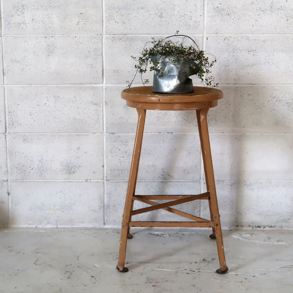 ビンテージ ウッド×アイアン スツール