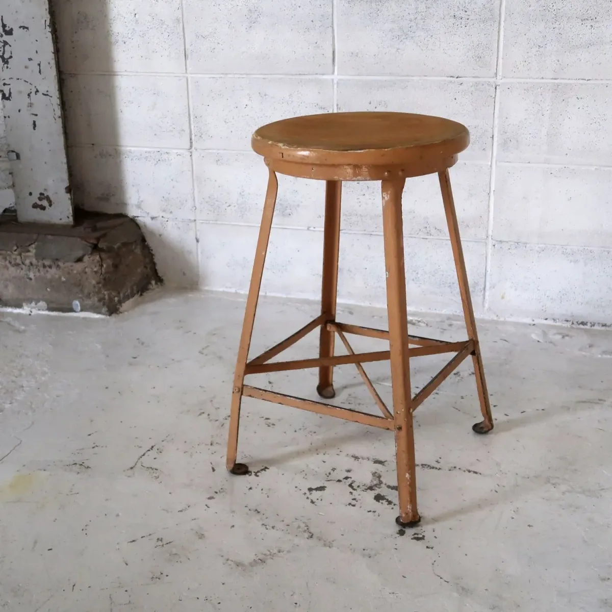 ビンテージ ウッド×アイアン スツール