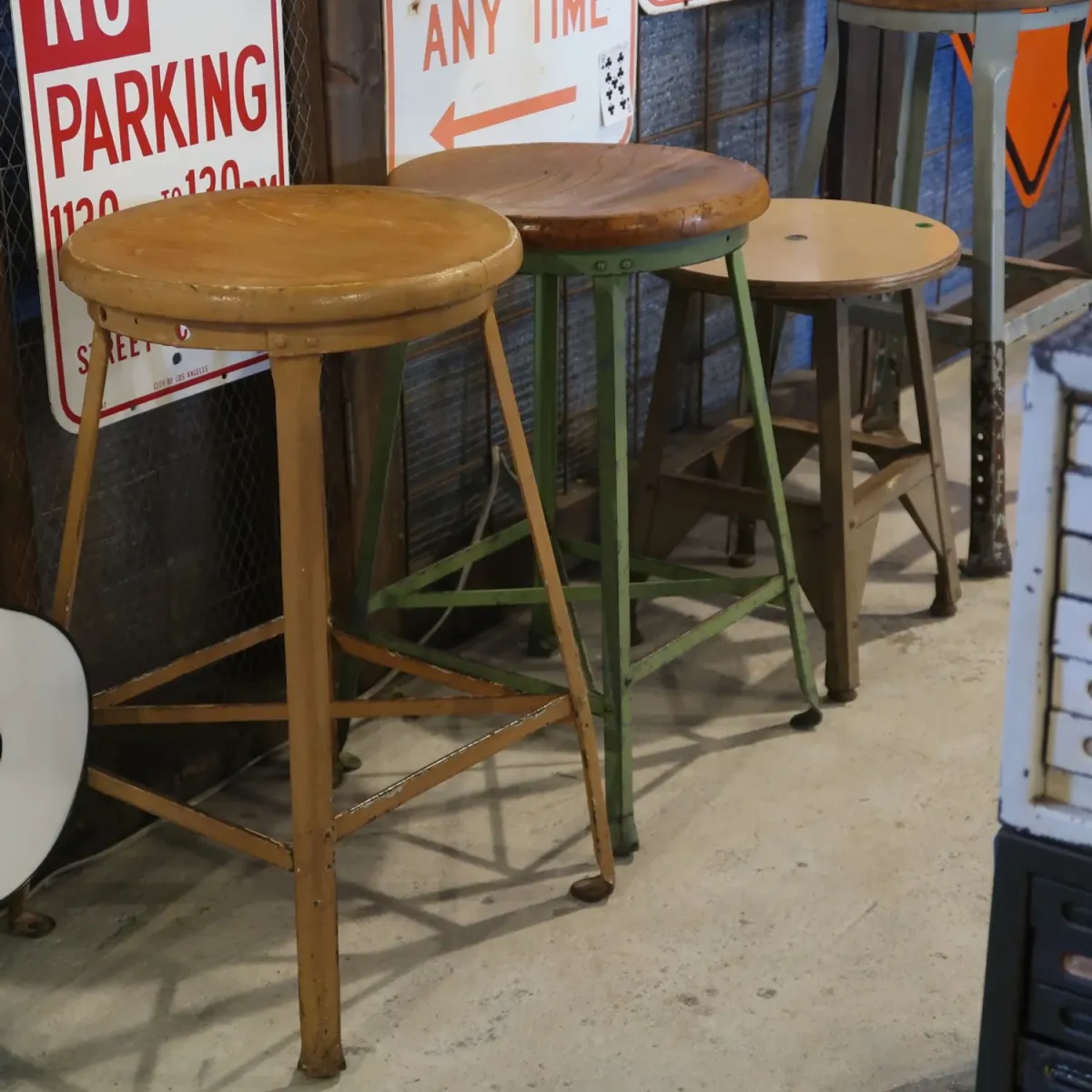 ビンテージ ウッド×アイアン スツール