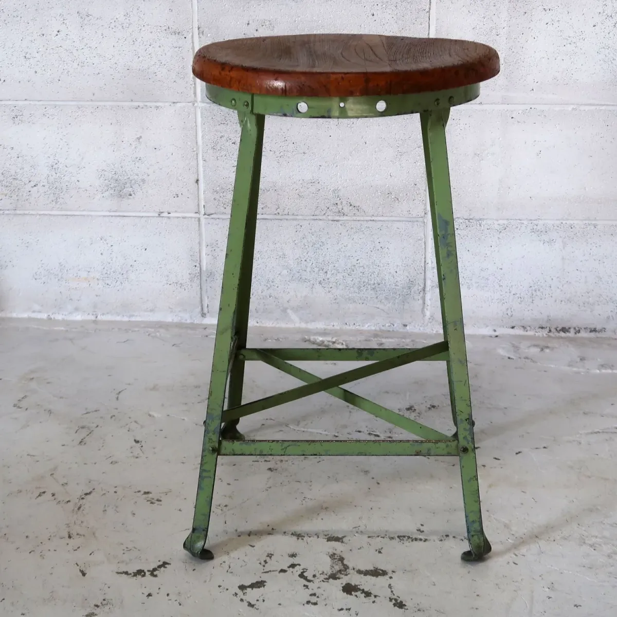 ビンテージ ウッド×アイアン スツール