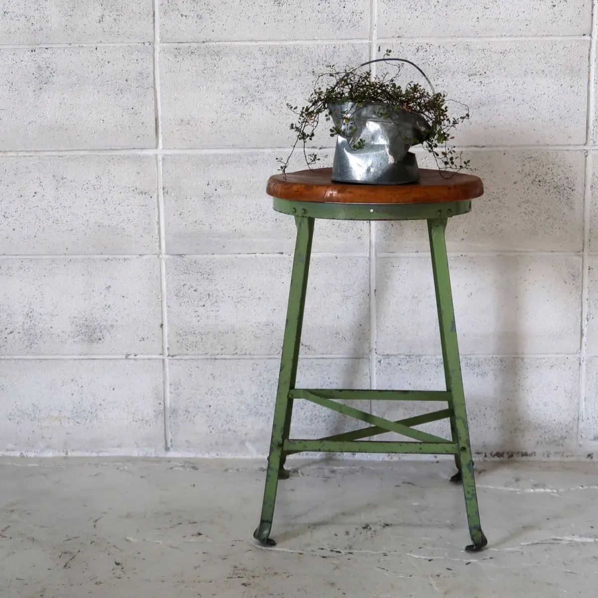 ビンテージ ウッド×アイアン スツール