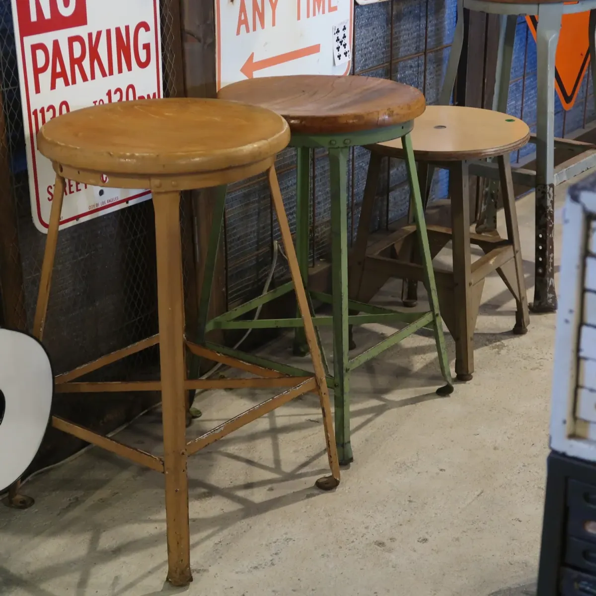 ビンテージ ウッド×アイアン スツール