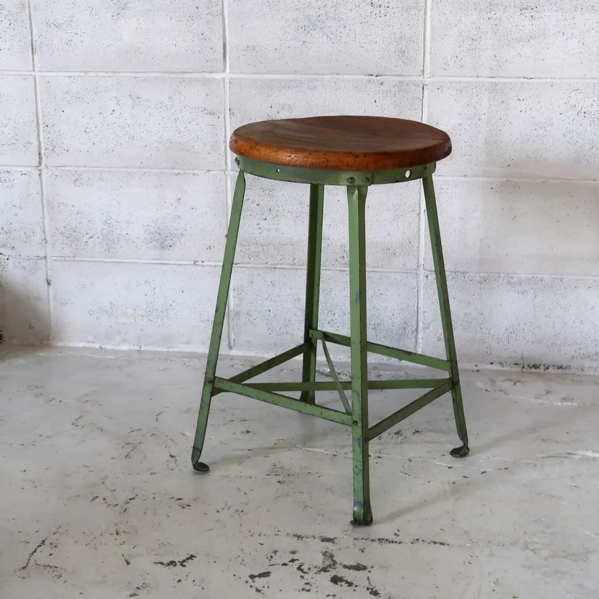 ビンテージ ウッド×アイアン スツール