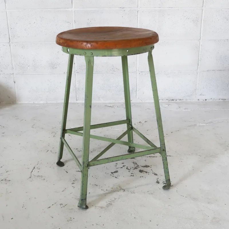 ビンテージ ウッド×アイアン スツール