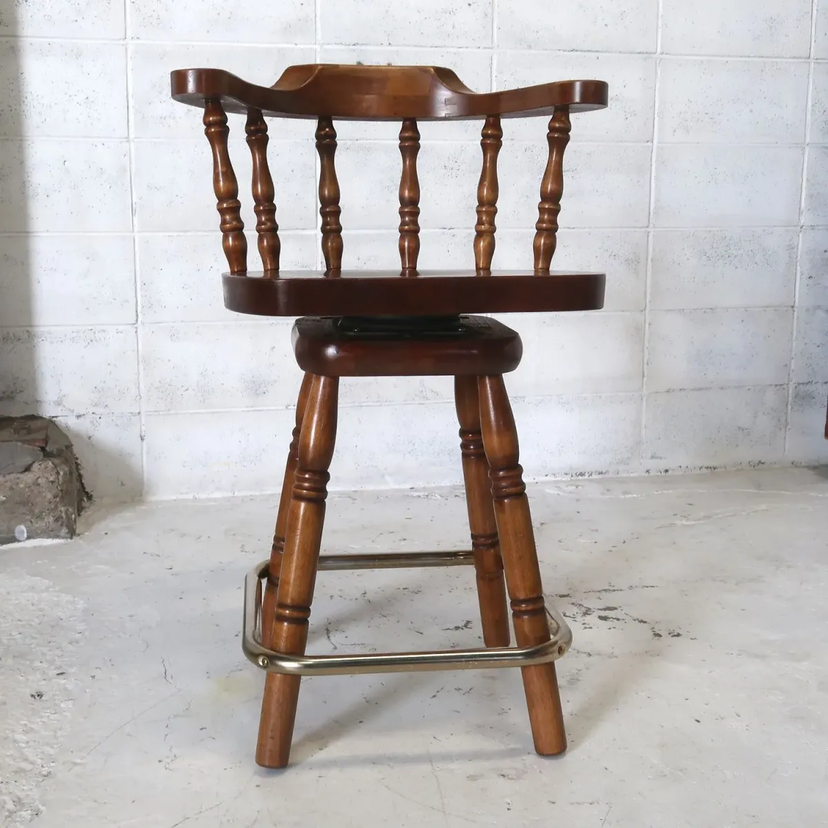 アンティーク ウッド カウンターチェア