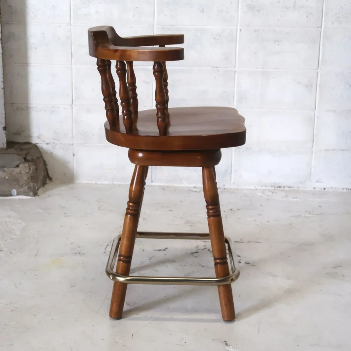 アンティーク ウッド カウンターチェア