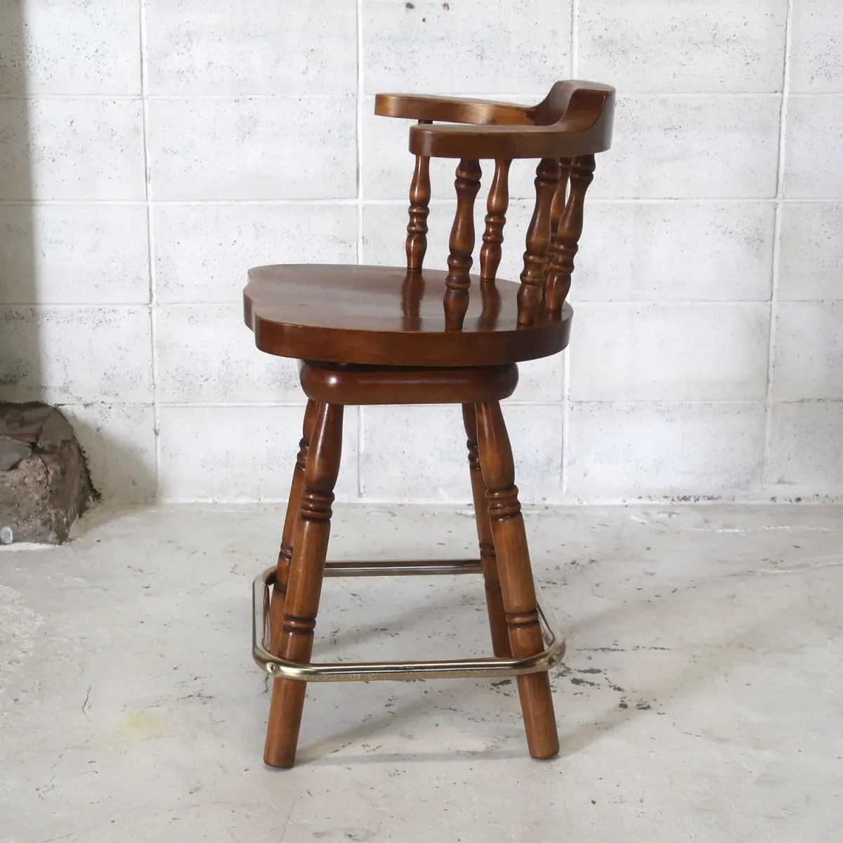 アンティーク ウッド カウンターチェア