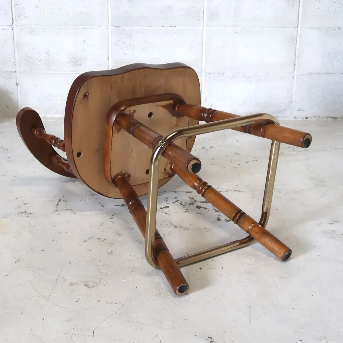 アンティーク ウッド カウンターチェア