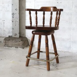 アンティーク ウッド カウンターチェア