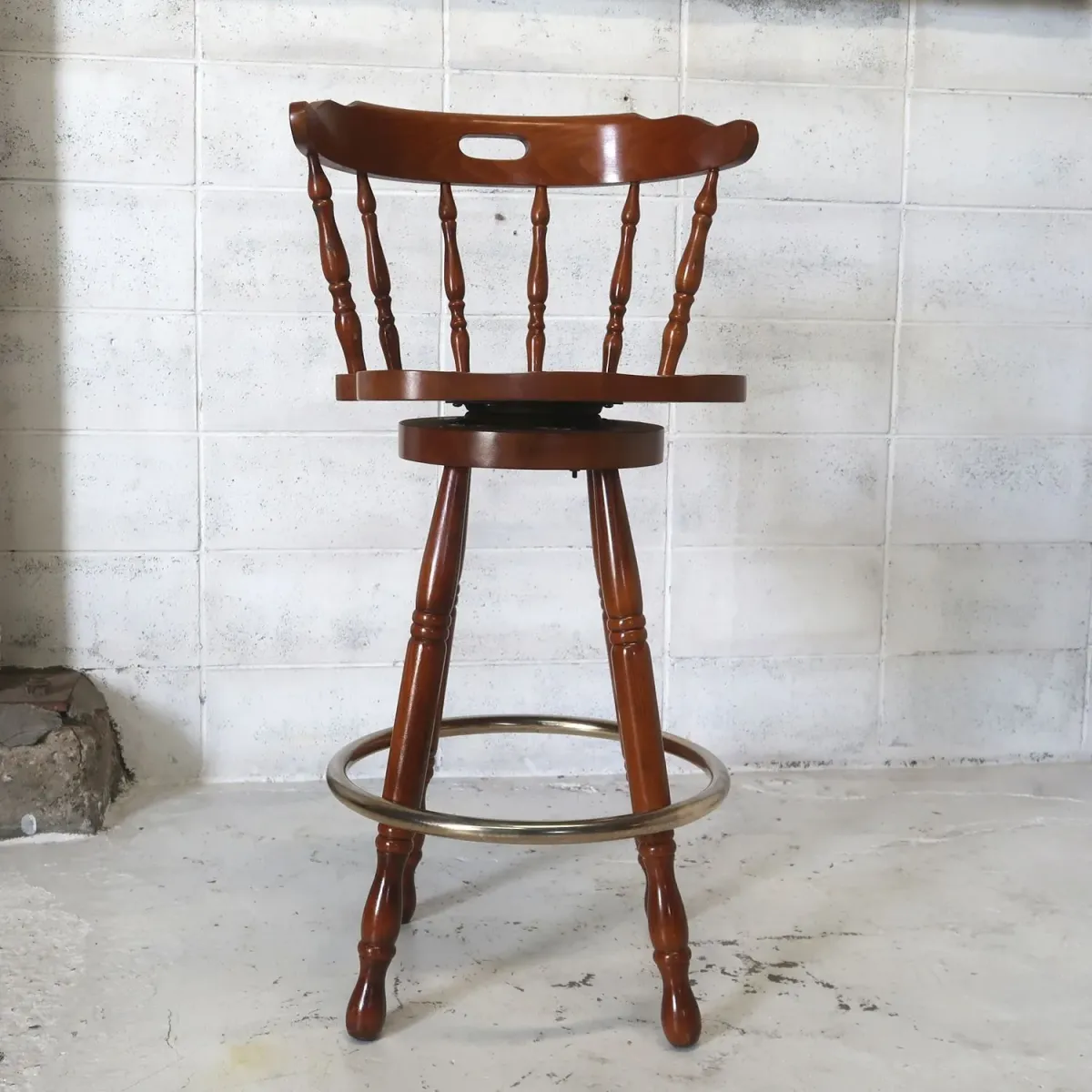 アンティーク ウッド カウンターチェア