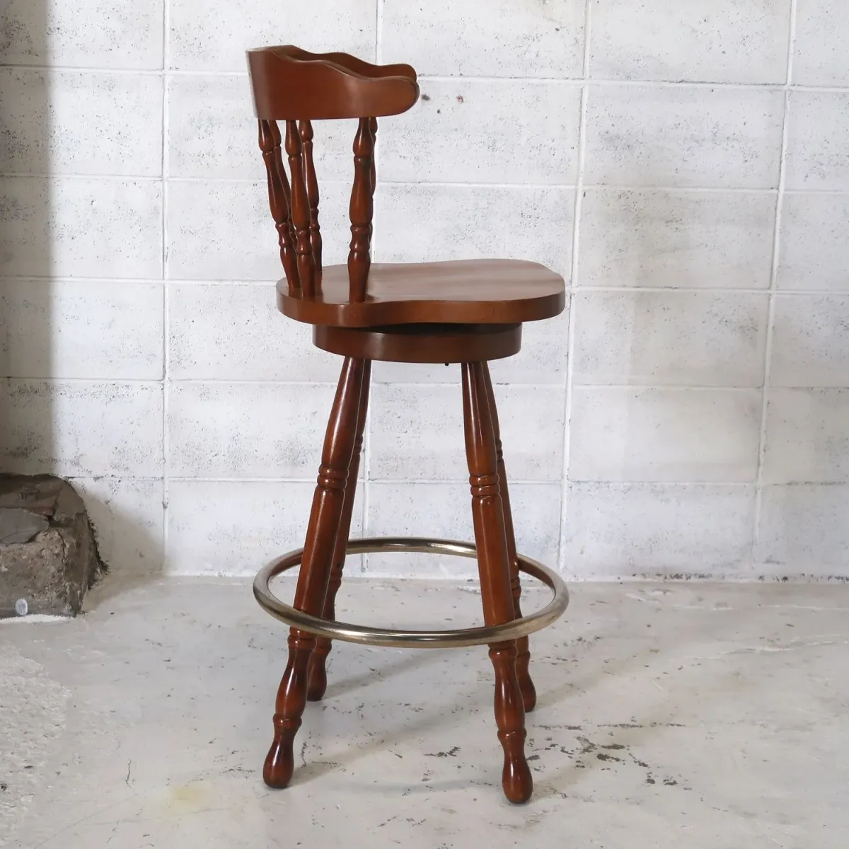 アンティーク ウッド カウンターチェア
