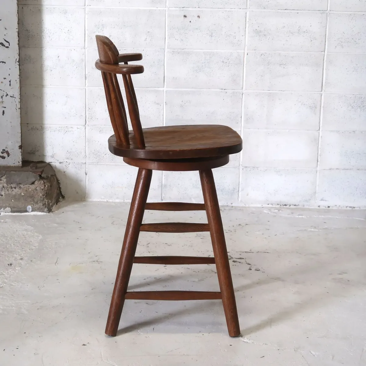 アンティーク ウッド カウンターチェア