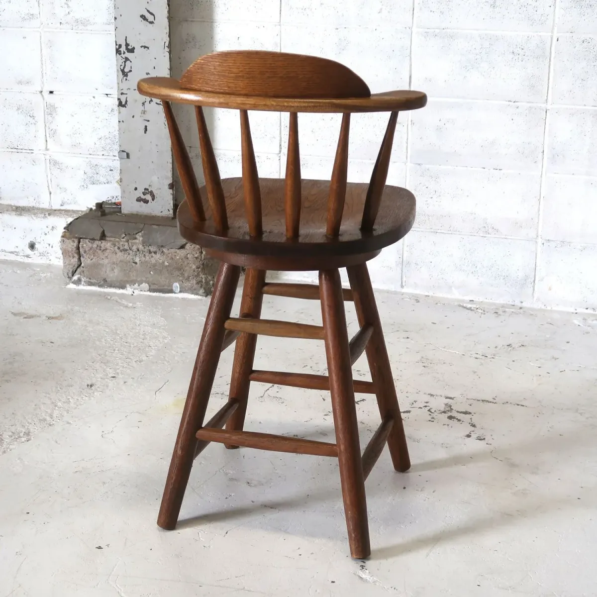 アンティーク ウッド カウンターチェア