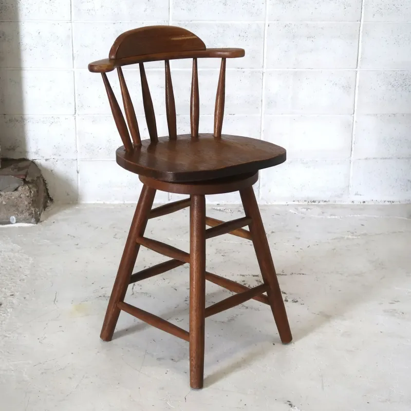 アンティーク ウッド カウンターチェア