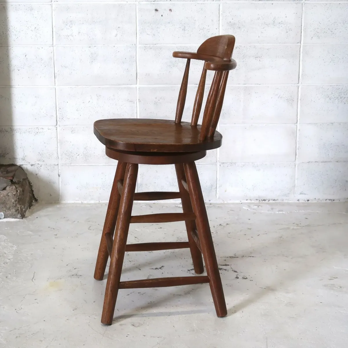 アンティーク ウッド カウンターチェア