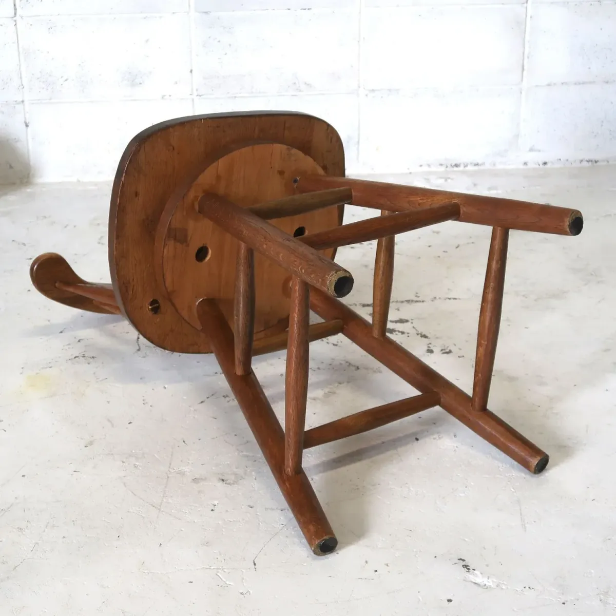 アンティーク ウッド カウンターチェア