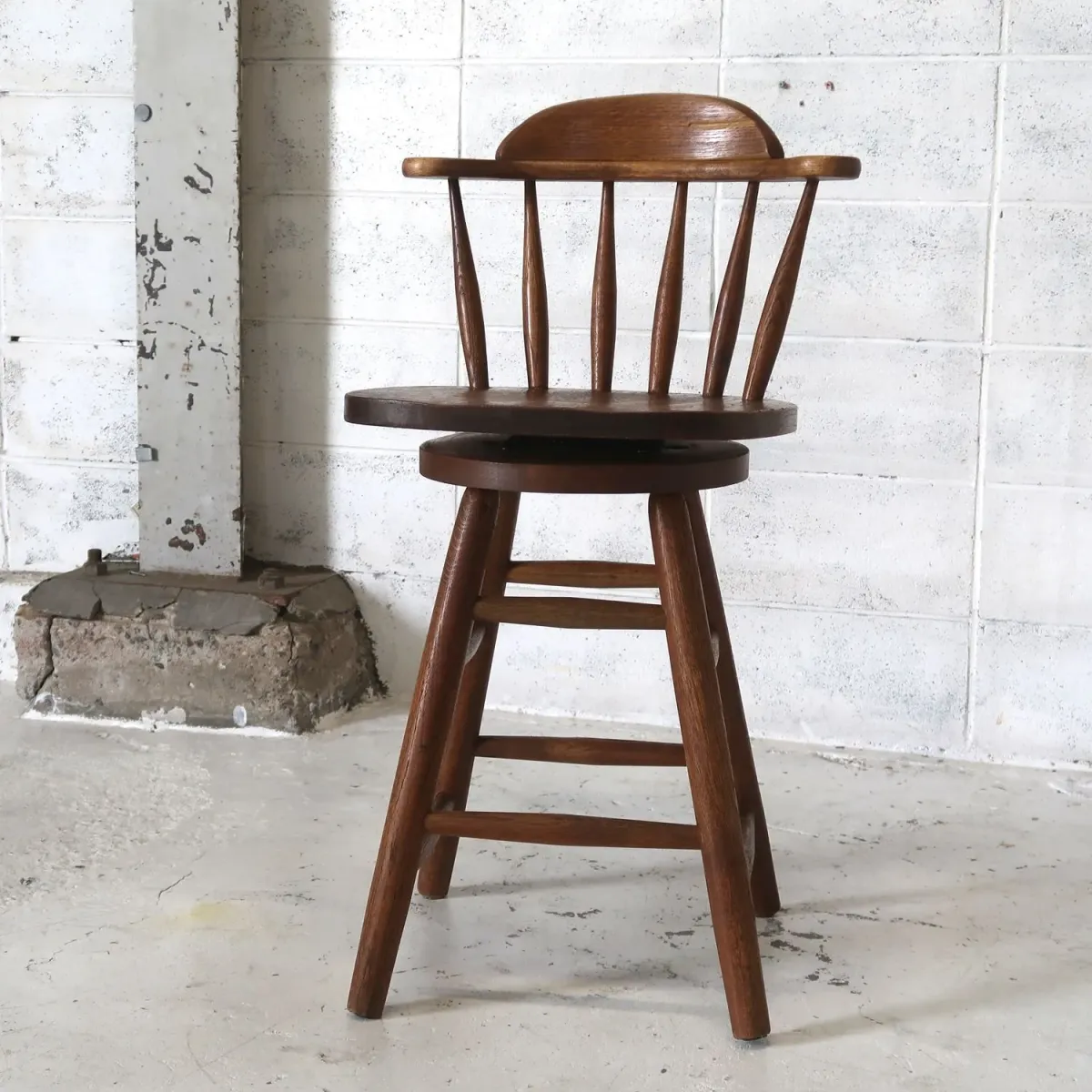 アンティーク ウッド カウンターチェア