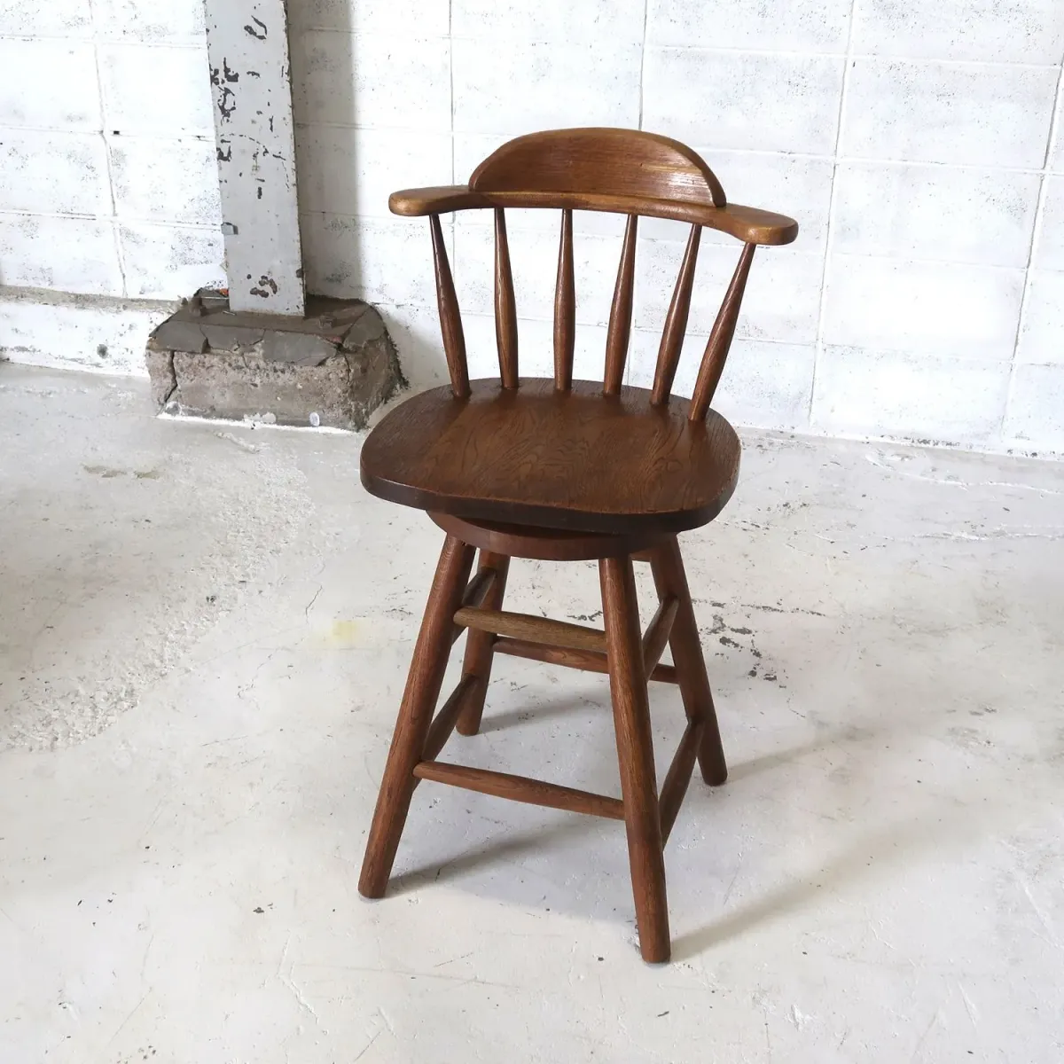 アンティーク ウッド カウンターチェア