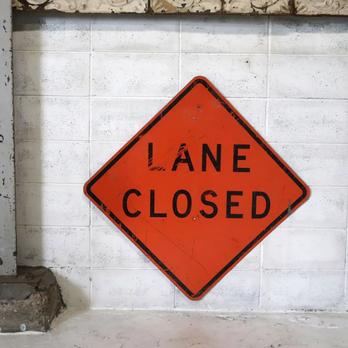 LANE CLOSED ビンテージ 大型ロードサイン