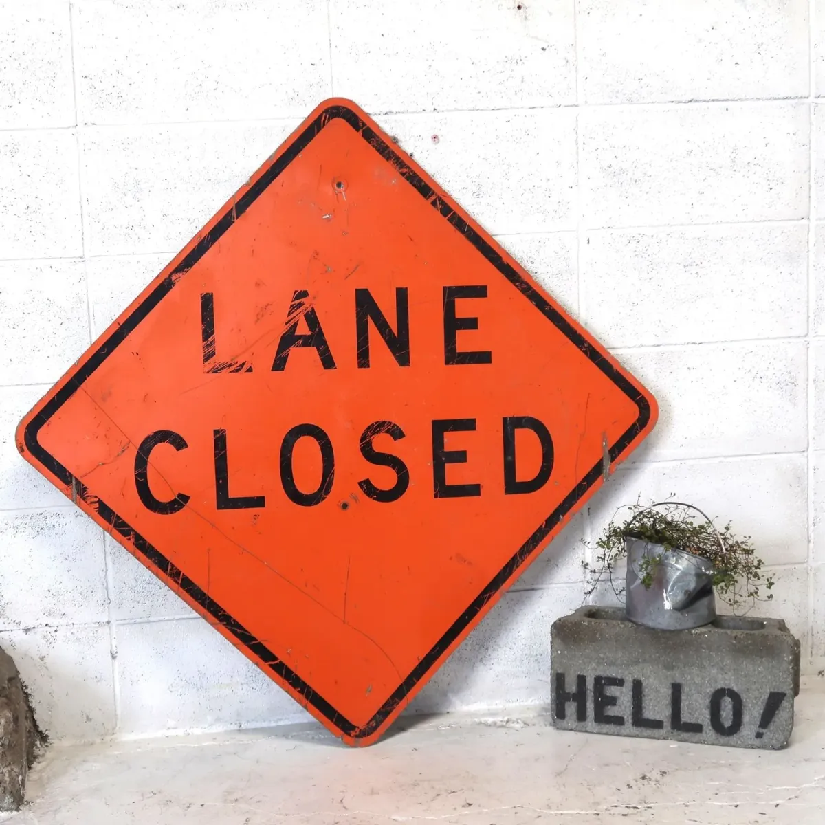 LANE CLOSED ビンテージ 大型ロードサイン